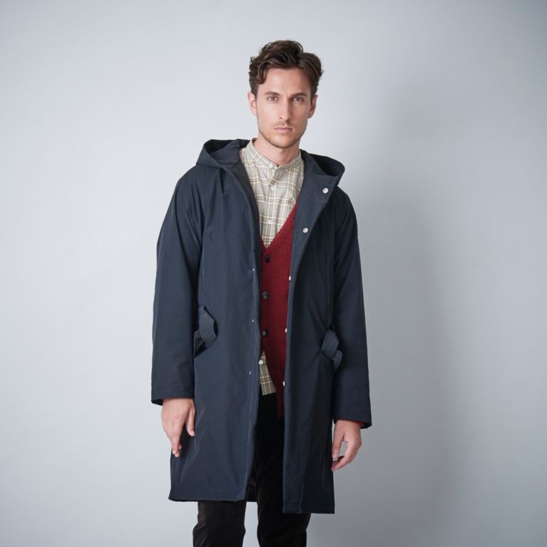 【SANYOCOAT MEN】 ＜HEATIER＞フーデッドコート ブラック