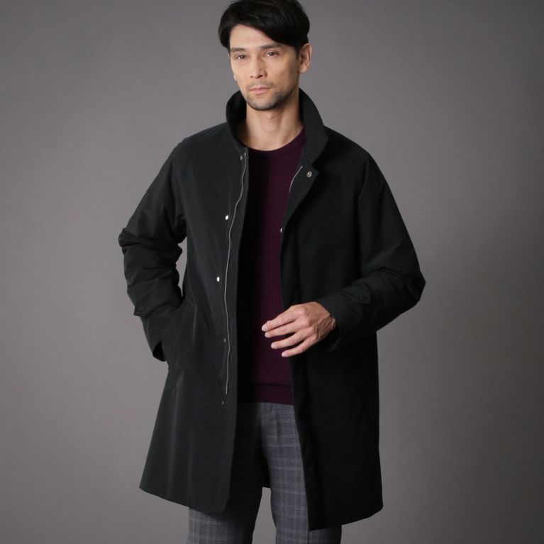 【SANYOCOAT MEN】 ＜京鴨ダウン＞スタンドカラーダウンコート ブラック