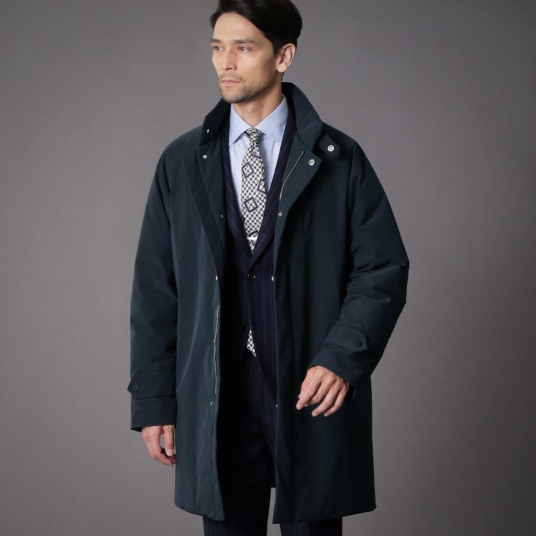 【SANYOCOAT MEN】 ＜京鴨ダウン＞スタンドカラーダウンコート ネイビー