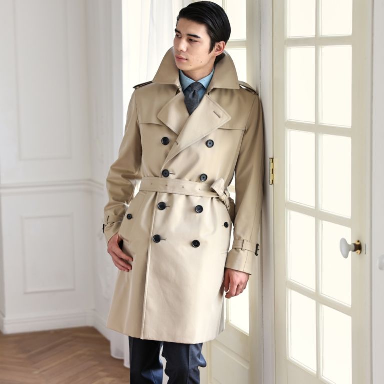 【SANYOCOAT MEN】 ＜100年コート＞ダブルトレンチコート ベージュ