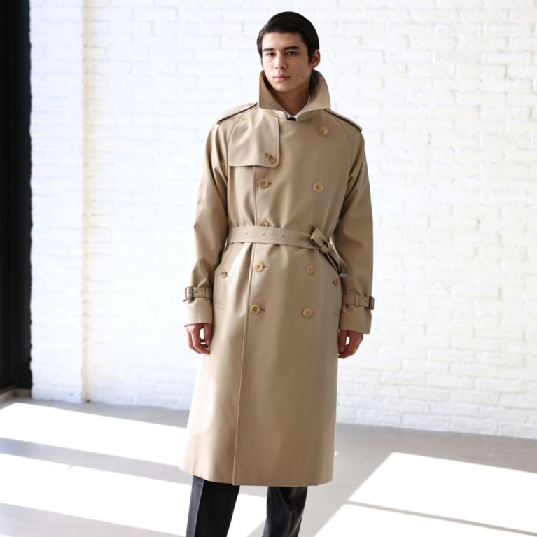 【SANYOCOAT MEN】 ＜100年コート＞クラシックダブルトレンチコート(三陽格子) ベージュ