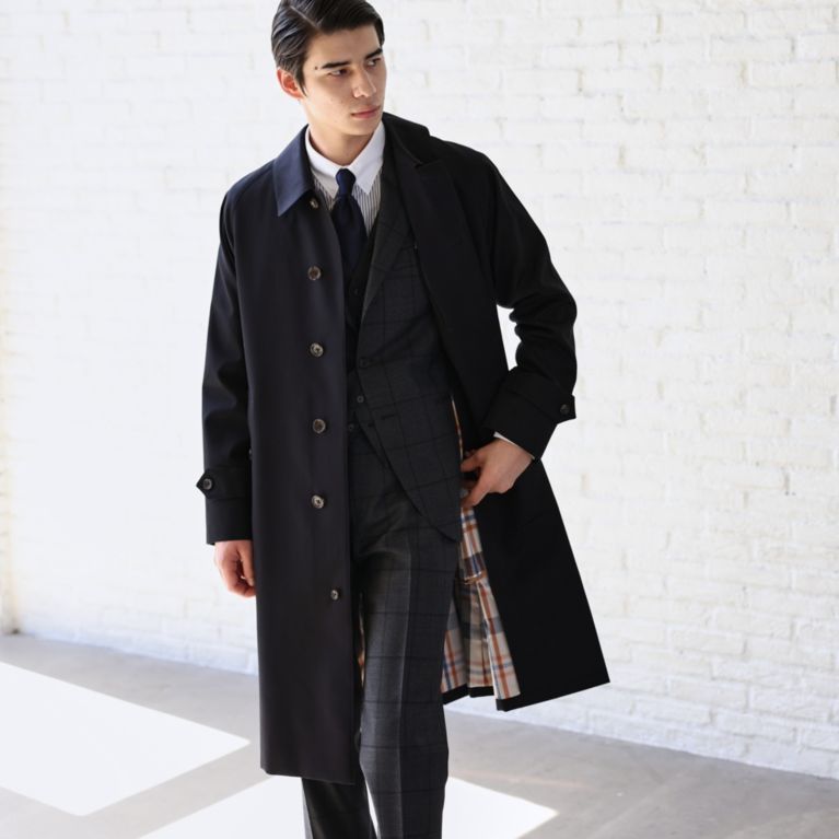 【SANYOCOAT MEN】 ＜100年コート＞クラシックバルマカーンコート（三陽格子） ネイビー
