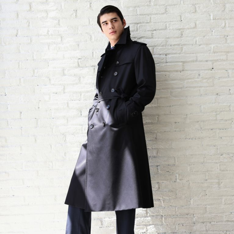 【SANYOCOAT MEN】 ＜100年コート＞ダブルトレンチロングコート ネイビー