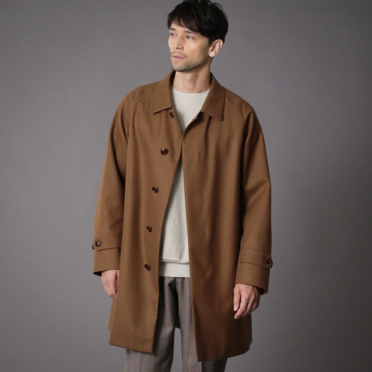 【SANYOCOAT MEN】 ラミネートウールバルマカーンコート キャメル