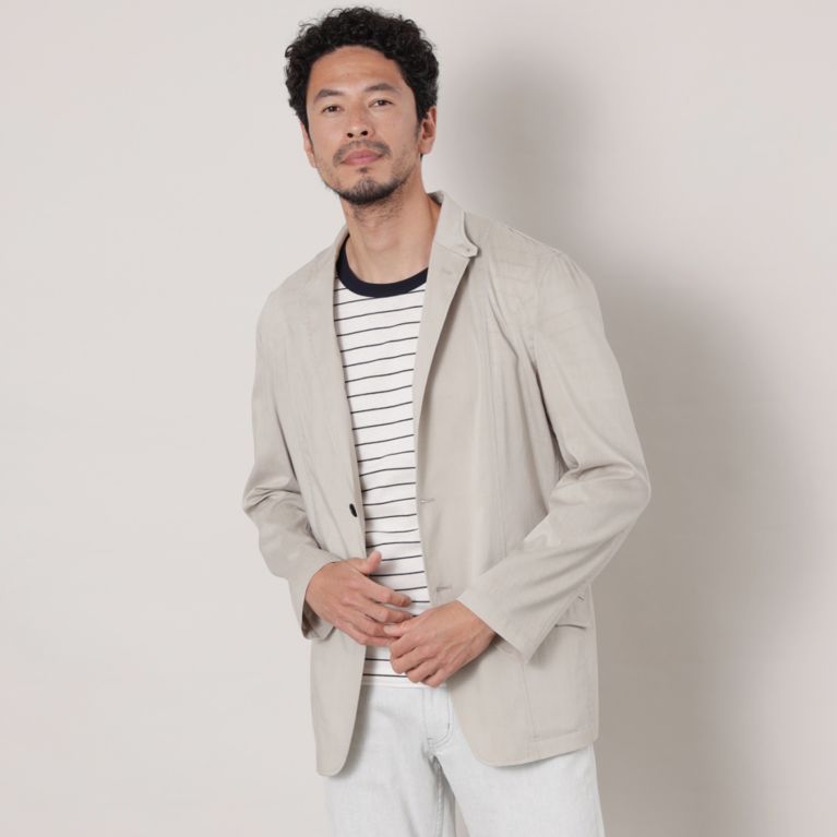 吸水速乾】麻混クールマックスストレッチトロピカルジャケット