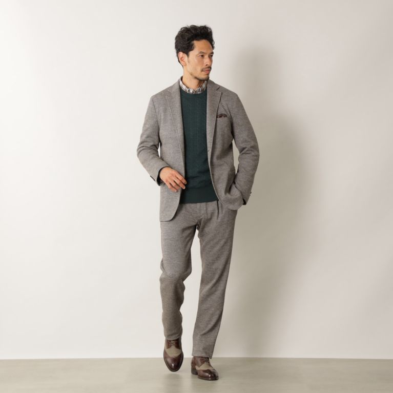 セットアップ対応】 ウールコットンジャージージャケット（テーラード