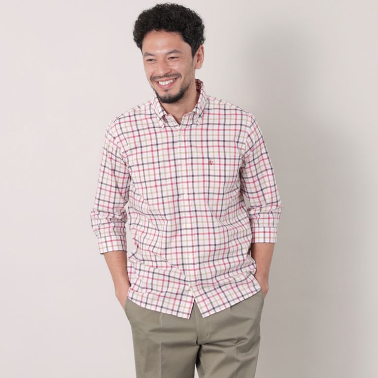 イージーケア】カラーチェック七分袖シャツ（シャツ/ブラウス）｜THE