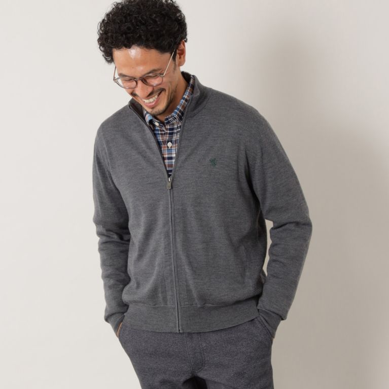 家庭洗濯可能 Zip Up ニットカーディガン ニット セーター The Scotch House ザ スコッチハウス のメンズ ファッション通販 三陽商会