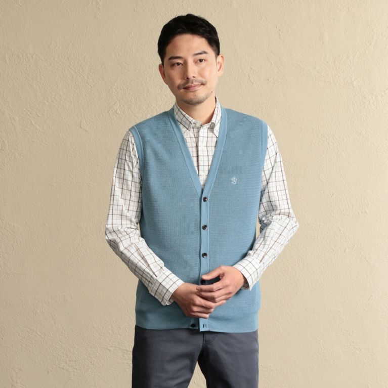 【THE SCOTCH HOUSE】 【ウォッシャブル】ニットベスト. ブルー