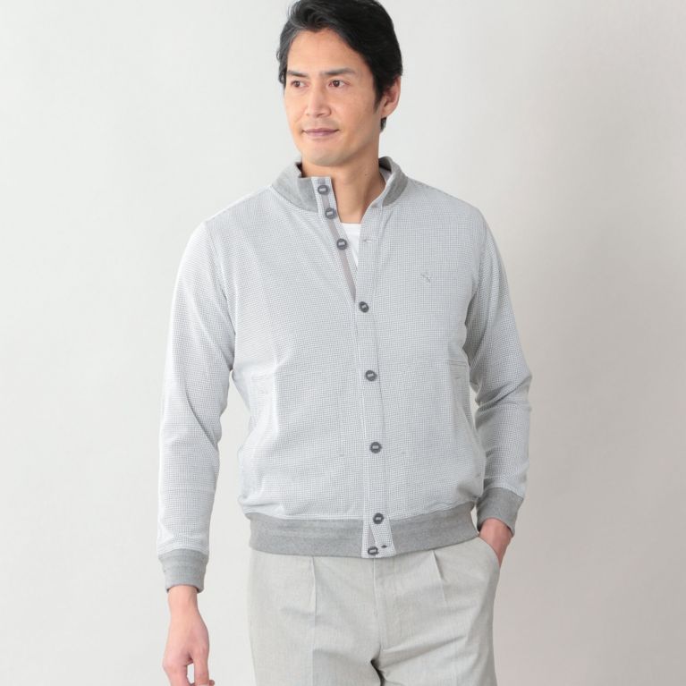【THE SCOTCH HOUSE】 【URBAN COLLECTION】ライトワッフルボタンアップカットソー ライトグレー