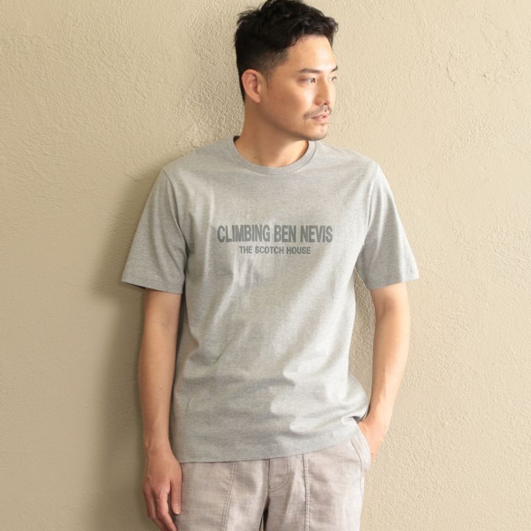 【THE SCOTCH HOUSE】 テーマプリントTシャツ. グレー