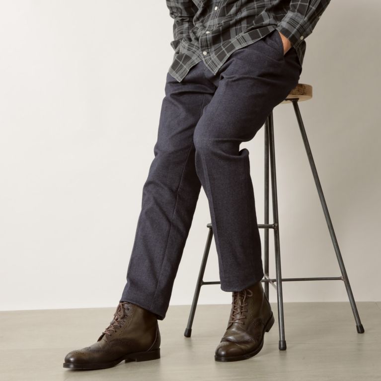 【THE SCOTCH HOUSE】 【Adjustable Fit】ストレッチブラッシュドツイルトラウザーズ ネイビー