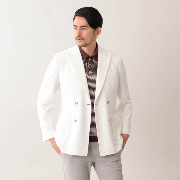 【Paul Stuart MEN】 PILE BLAZER ジャケット. ホワイト