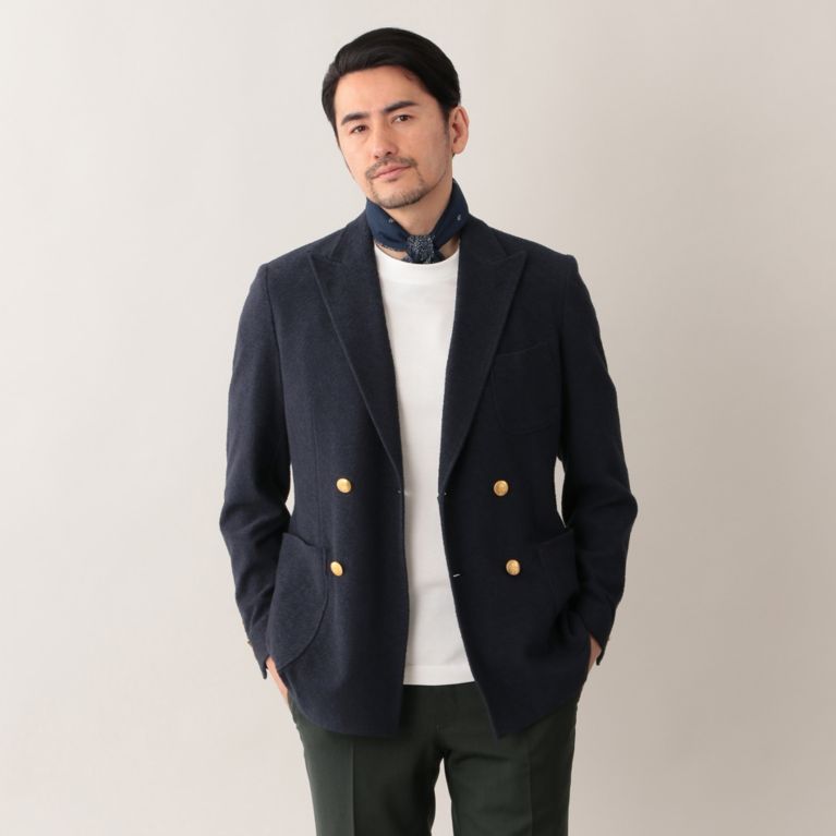 【Paul Stuart MEN】 PILE BLAZER ジャケット. ネイビー