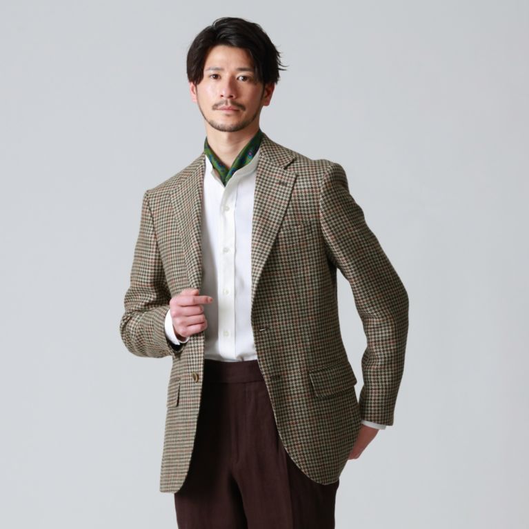 シルクリネンブレンドガンクラブチェックジャケット テーラードジャケット Paul Stuart Men ポール スチュアート メン のメンズ ファッション通販 三陽商会