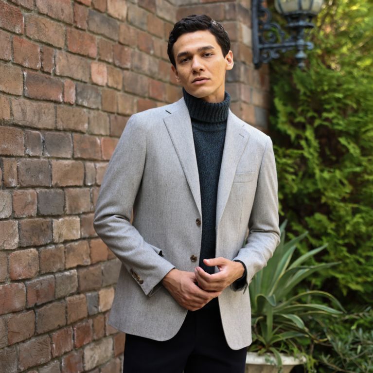 【Paul Stuart MEN】 カシミヤシルクブレンドウールカラージャケット グレー系