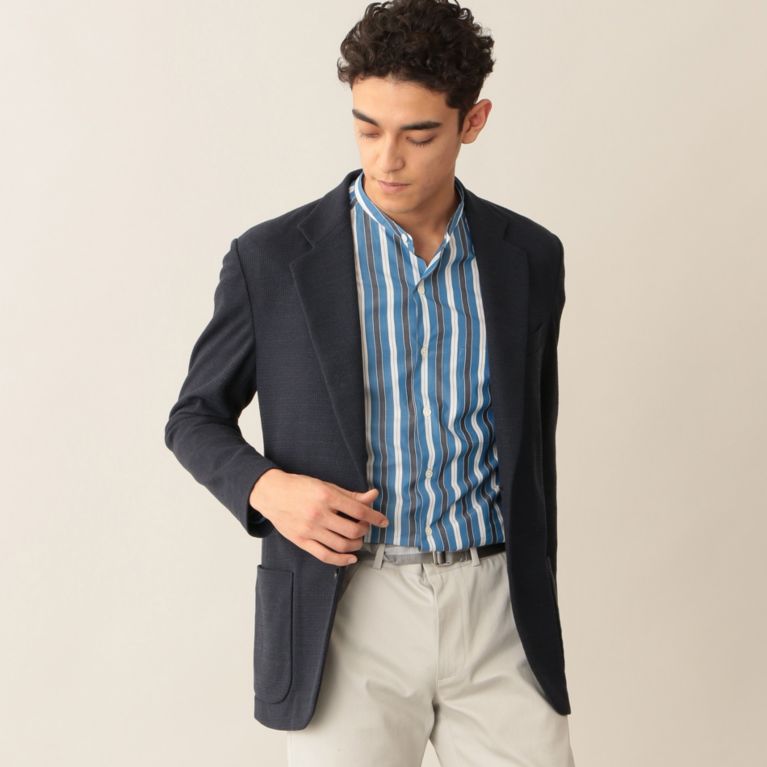 【Paul Stuart MEN】 ライトウェイトカノコニットジャケット ネイビー
