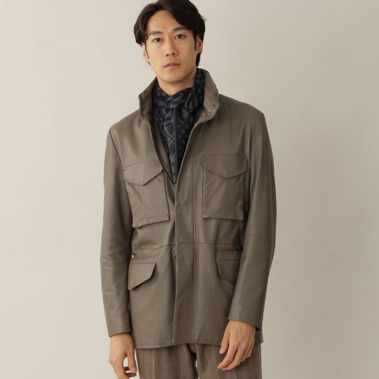 【Paul Stuart MEN】 【数量限定】M-65 シープレザーブルゾン. ブラウン系