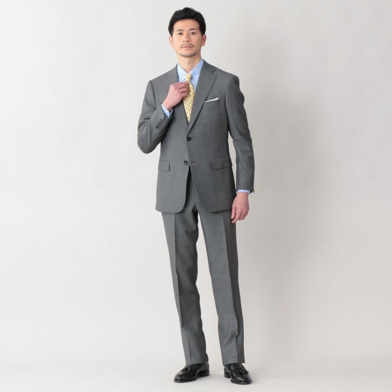 【Paul Stuart MEN】 【EASTGATE MODEL】ライトグレーバーズアイスーツ/セットアップ. グレー系