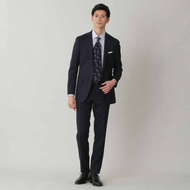 【Paul Stuart MEN】 【YORK MODEL】「10month」ネイビーウールシャドウストライプスーツ/セットアップ(ビジネス/リクルート/オケージョン対応) ネイビー