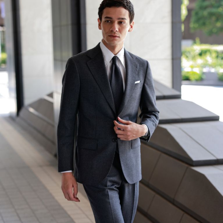 【Paul Stuart MEN】 【BAKER MODEL】ウールサキソニーグレナカートチェックスーツ/セットアップ グレー系