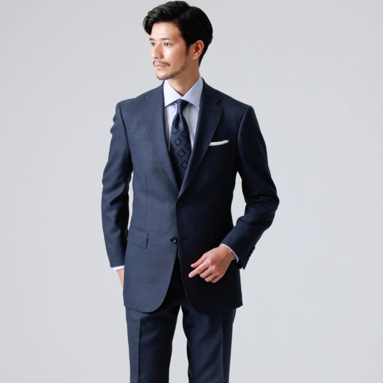 【Paul Stuart MEN】 【GLOBAL×EASTGATE MODEL】「10month」ネイビーシャドウチェックスーツ/セットアップ ネイビー