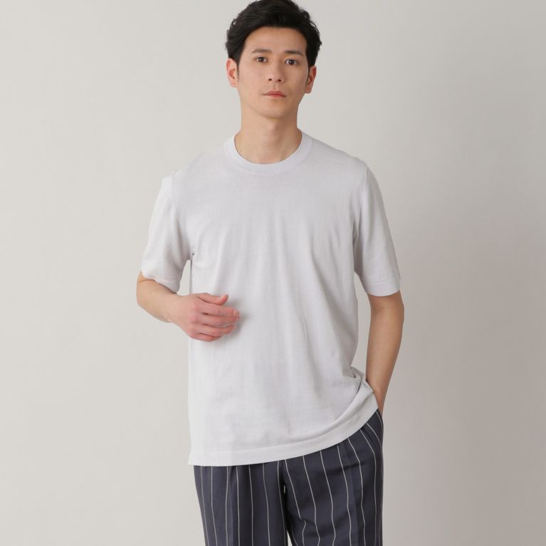 【Paul Stuart MEN】 トラベラーコットンリネンTシャツ/カットソー. グレー系