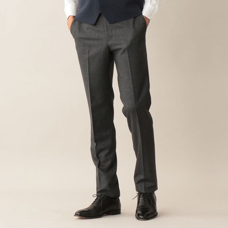 【Paul Stuart MEN】 【Vitale Barberis Canonico】サキソニースラックス. チャコールグレー系
