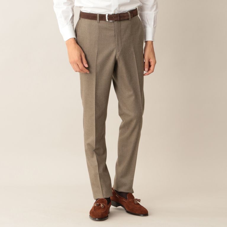 【Paul Stuart MEN】 【Vitale Barberis Canonico】サキソニースラックス. ブラウン系
