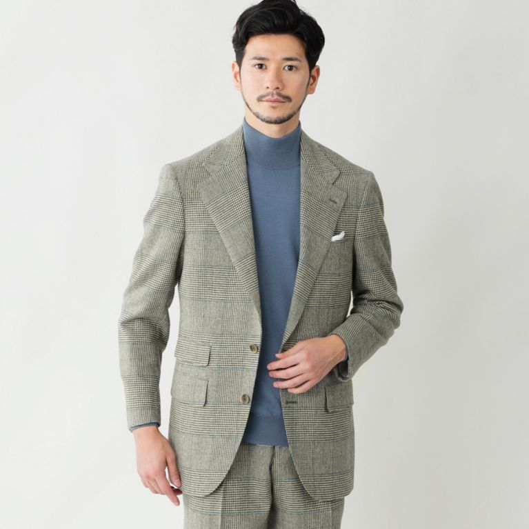 【Paul Stuart MEN】 【数量限定】「COLLECTION LINE」ブリティッシュファブリックチェックジャケット（セットアップ対応） カーキ