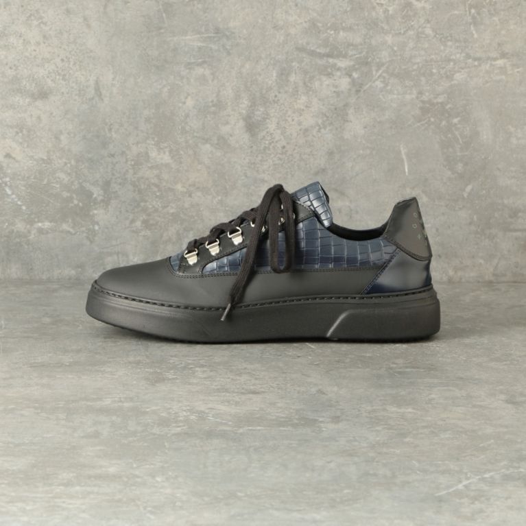 【EPOCA UOMO】 【PRIMA COLLECTION】【イタリア製】型押しレザースニーカー ネイビー2