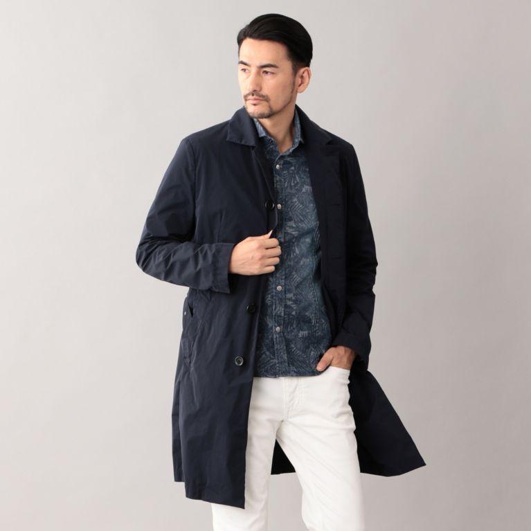 【EPOCA UOMO】 ソロテックスタフタ シングルトレンチコート ネイビー2