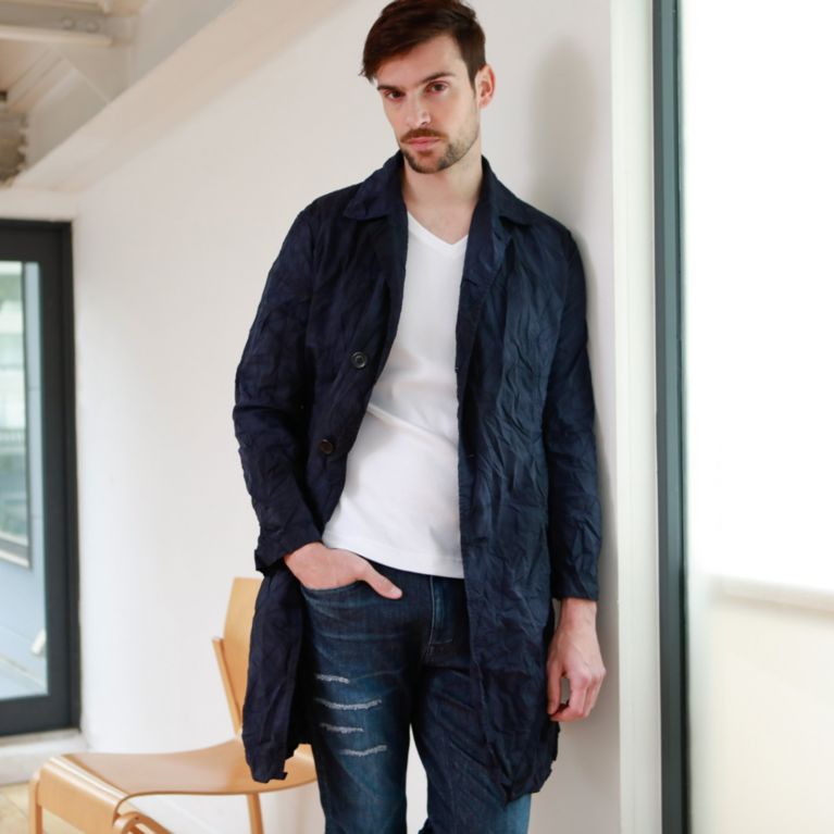 【EPOCA UOMO】 ガーメントダイステンカラーコート ネイビー2