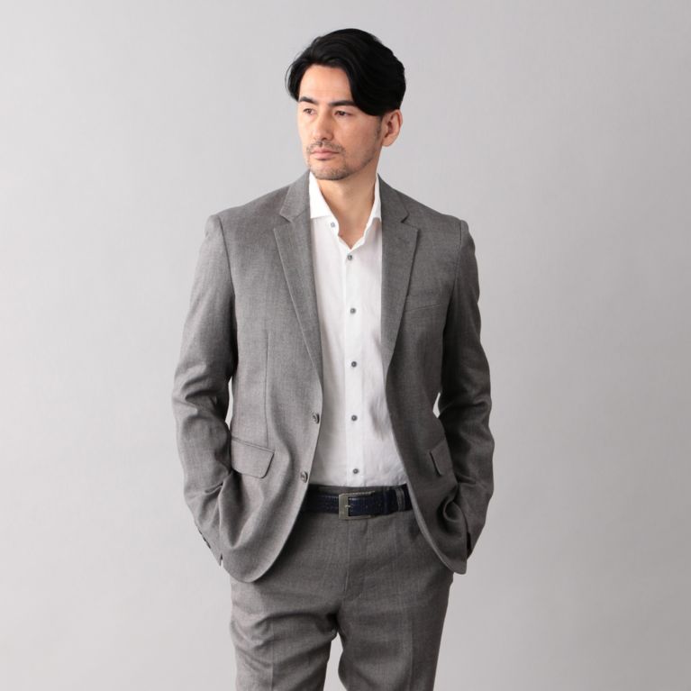 【EPOCA UOMO】 リネン先染め ジャケット グレー1