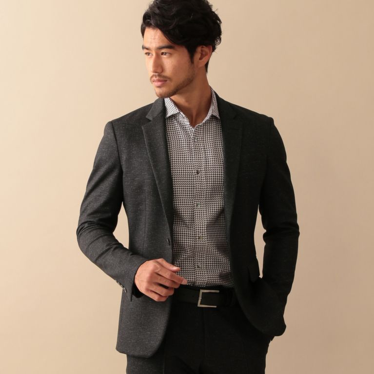 【EPOCA UOMO】 【セットアップ】ハイテンションジャージージャケット ブラック