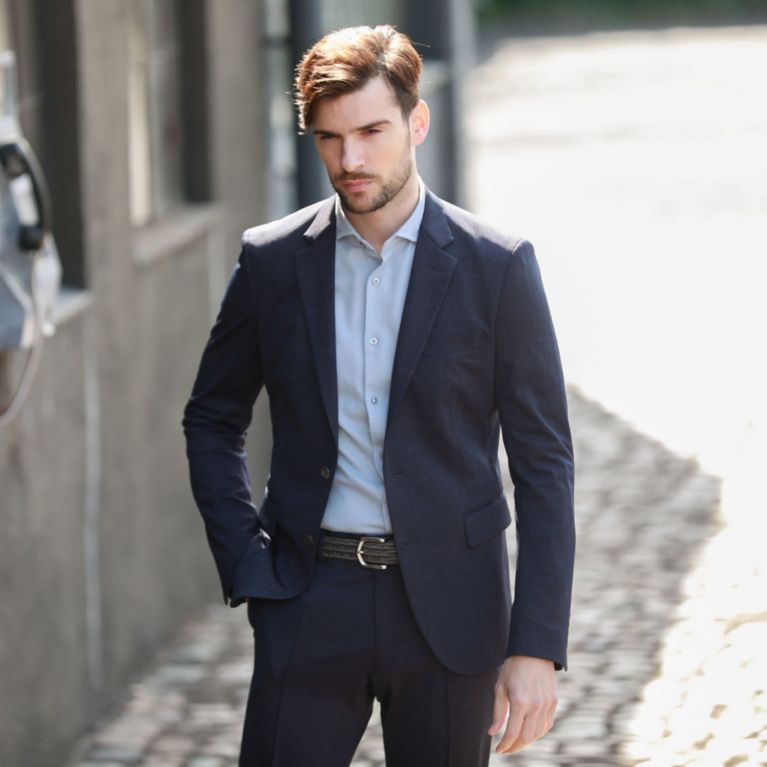 【EPOCA UOMO】 【セットアップ】【ウォッシャブル】ハイパワーストレッチプリントジャケット ネイビー2