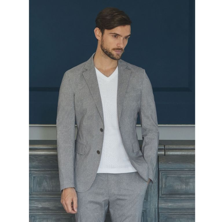 【EPOCA UOMO】 【セットアップ】ハイパワーストレッチプリント ジャケット グレー1