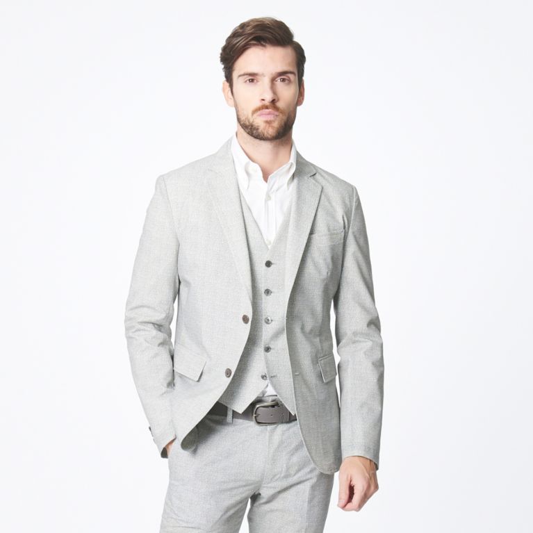 【EPOCA UOMO】 ニット柄クールドッツジャケット グレー2