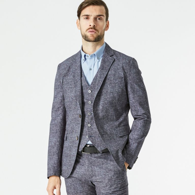 【EPOCA UOMO】 【セットアップ】【ウォッシャブル】クールドッツストレッチジャケット ネイビー2