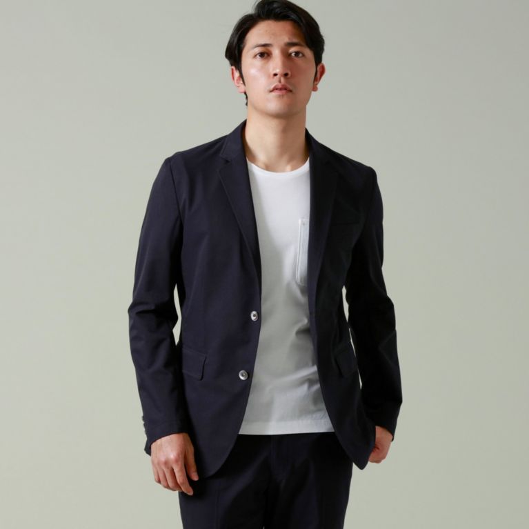 【EPOCA UOMO】 【セットアップ】【ウォッシャブル】【はっ水】クールドッツストレッチジャケット ネイビー3