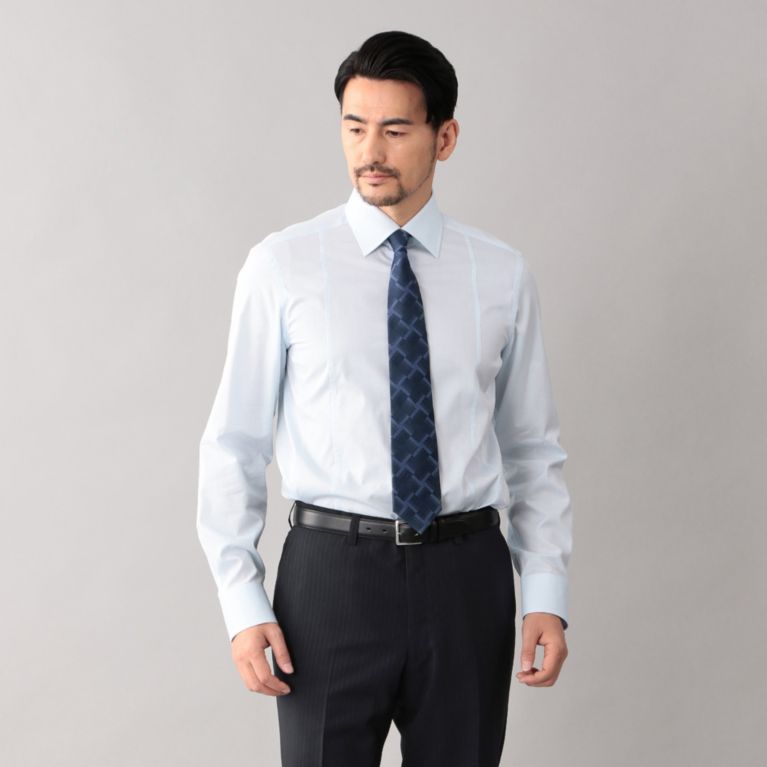 【EPOCA UOMO】 ALBINI ワイドシャツ ブルー1