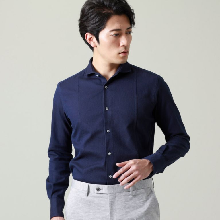 【EPOCA UOMO】 ドビーシャンブレーシャツ ネイビー2