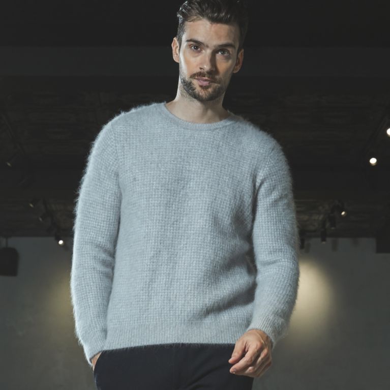 【EPOCA UOMO】 ホールガーメントフォックスニット グレー1