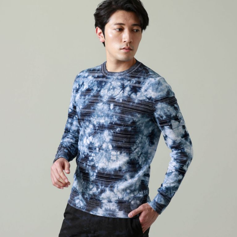 【EPOCA UOMO】 【PRIMA COLLECTION】グラデーションクルーネックニット ネイビー