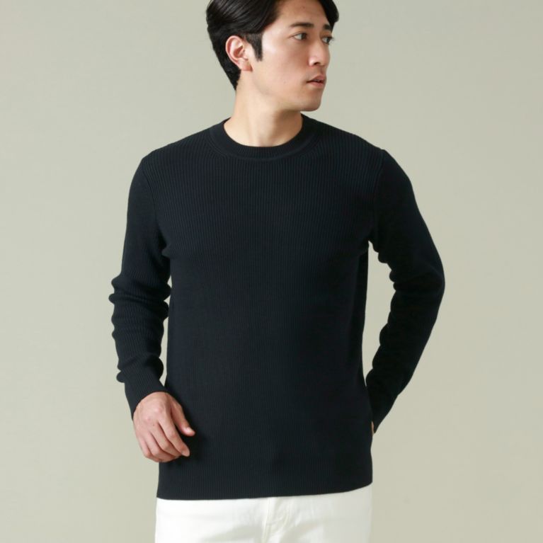 【EPOCA UOMO】 【ウォッシャブル】コンフォータブルメリノウールニット ブラック