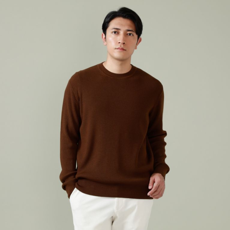 【EPOCA UOMO】 【ウォッシャブル】コンフォータブルメリノウールニット ブラウン3