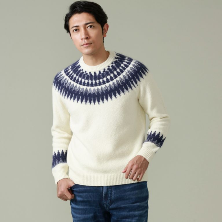 【EPOCA UOMO】 ノルディッククルーネックニット ブルー2