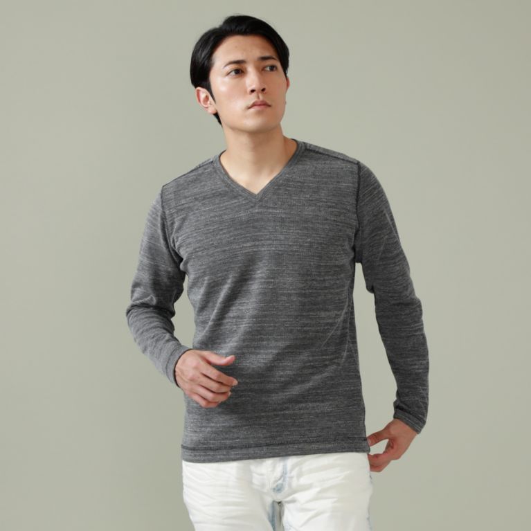 【EPOCA UOMO】 【日本製】ベーシックロングスリーブカットソー チャコールグレー