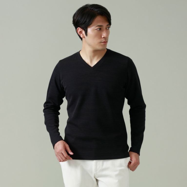 【EPOCA UOMO】 【日本製】ベーシックロングスリーブカットソー ブラック