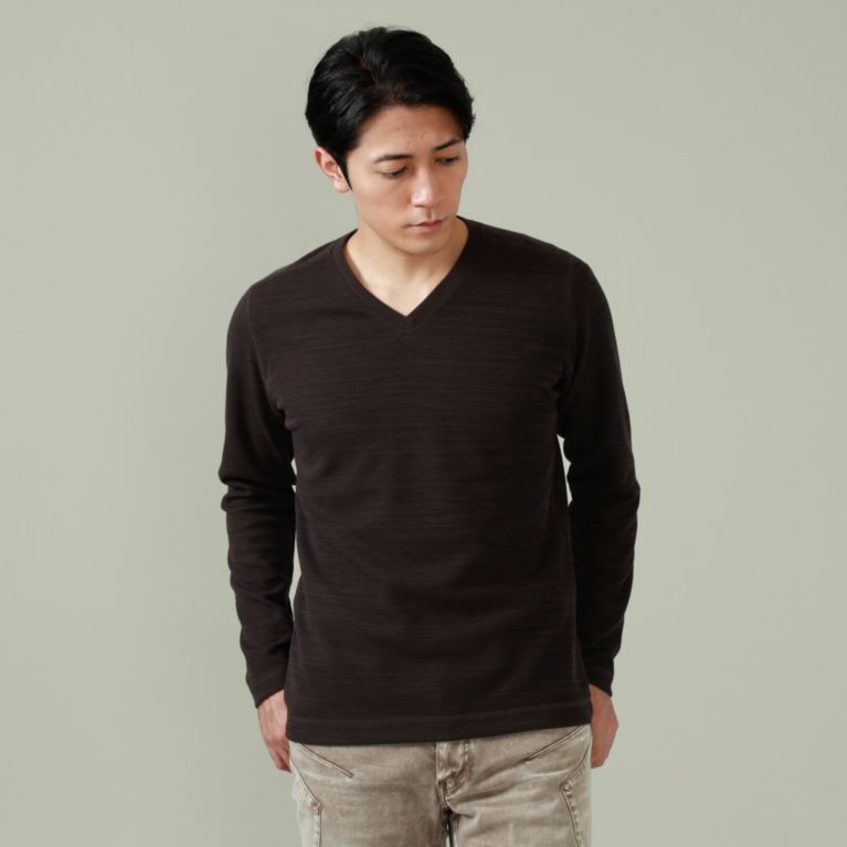 【EPOCA UOMO】 【日本製】ベーシックロングスリーブカットソー ダークブラウン3